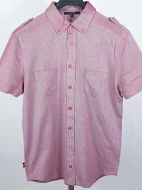 GUCCI shirt sz XXL ( 42 chest ) pink military epaulettes slim fit